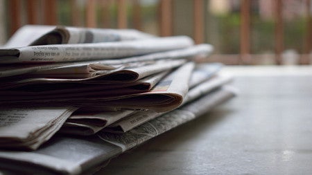 Photograph of newspapers.