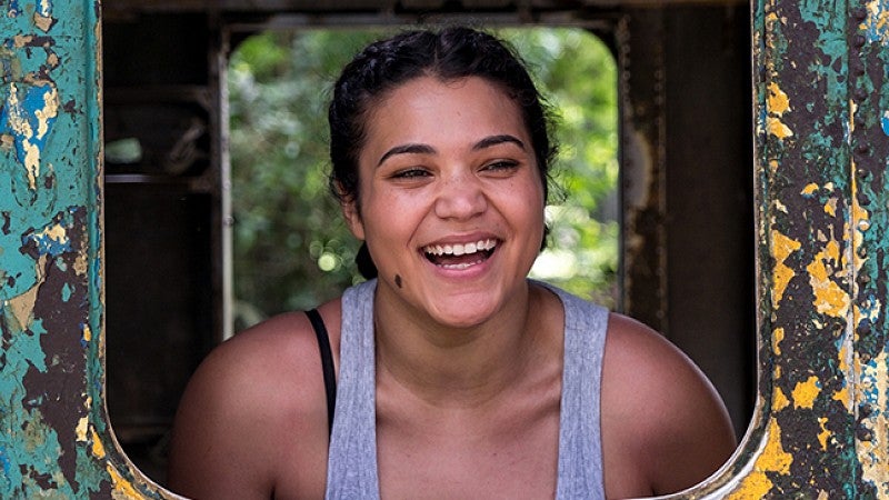 a female student smiling