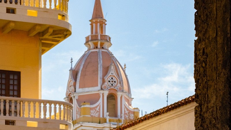 ornate architecture in Cartagena, Colombia