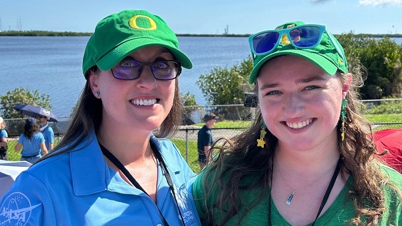 Erin Morrison with UO professor Carol Paty