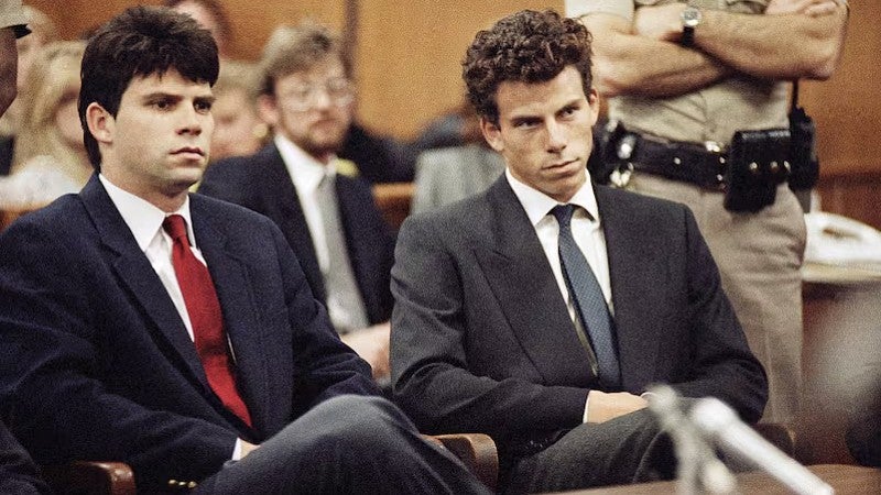 archive photo of the Menendez brothers on trial