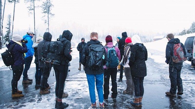 Students outside at Hoodoo Ski area