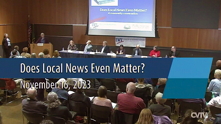 televised view of a community meeting about local news