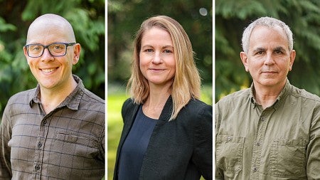 digital composite of portraits of Maxwell Foxman, Whitney Phillips, and Will Yurman