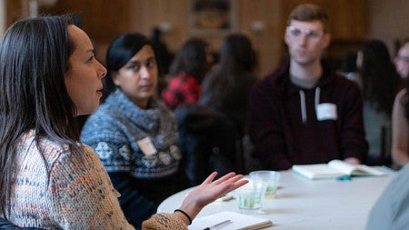 Isabella Garcia leads a discussion. 