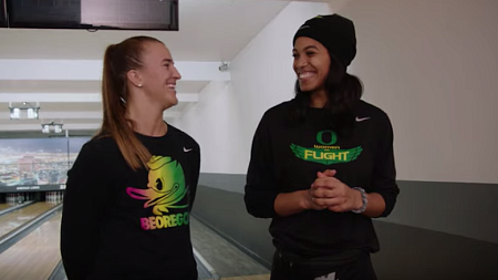 Sabrina Ionescu and Ronika Stone