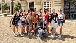 group of SOJC students outside Hampton Court Palace