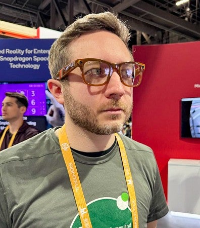 Luke Walker wearing AR glasses